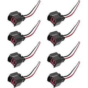 Car Fuel Injector Connector, 8 PCS Automobile Fuel Injectors with Extended Pigtail Wiring Harness, Waterproof Vehicle Electrical Plug Replacement for OEM# 5013995AA 89046836