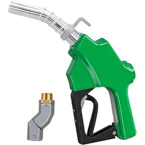 1'' NPT Automatic Fuel Nozzle with Fuel Hose Swivel & Hook, Auto Shut-Off Aluminum Alloy Diesel Nozzle Max Flow Rate 30 GPM, 19/16" (OD=30mm) Spout for Diesel, Gasoline, Biodies