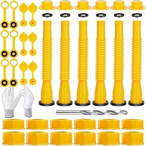 يمكن للغاز 6-Kits استبدال الفوهة ، يمكن أن يستبدل الغاز استبدال ، لعلب الغاز 1/2/5/10 جالون ، مع خرطوم مرن 8.1 بوصة ، قبعة تنفيس ، وسادة مطاطية سميكة ، وغطاء صنبور. (أصفر)