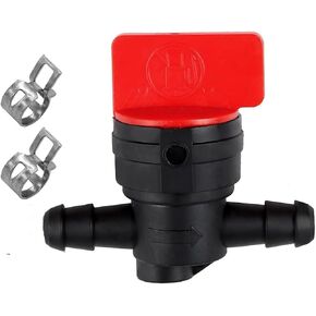 1/4"" Inline Fuel Cut off Shut Off Valve for 493960 494768 698183 Oregon 07-406 Replace ment John Deere AM36141 AM107340 Toro 54-3150 1-603770, Red