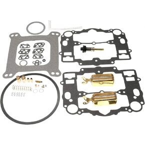 Carburetor Rebuild Kit with Brass Floats Replacement for 1400 1405 1406 1407 1409 1410 1411 Carburetor AFB 4 Barrel 500 600 650 700 750 800 CFM Marine Carburetor (With Bowl Cover Gasket)