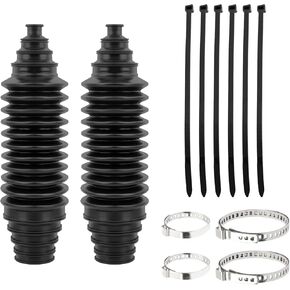 2PCS Car Rack and Pinion Boot Kit with Pinion Bellow Cable Ties and Clamps,Multi-Size Adjutable Tie Rod Boot for Steering System Protection,Silicone Steering Rack Boot Car Accessories