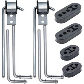 10pcs عادم قضيب شماعات القضبان مجموعة 10 "7.6" 90 درجة منحنى قابلة للتعديل قابلة للتعديل العادم شماعات كاتم الصوت من الفولاذ الطلي