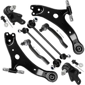 SCITOO 8pcs Front Suspension Kit Lower Control Arm Assembly Lower Ball Joints Outer Tie Rod Ends Sway Bar Links Fit For 2013-2018 For Toyota Avalon 2012-2017 For Toyota Camry