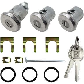 Car Door Trunk Key Kit Door Lock Cylinder Set Accessories Parts With 2 Keys 654394765282 Replacement for Chevelle Malibu Monte Carlo Camaro