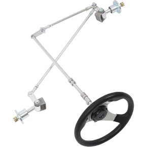 DNYSYSJ Steering Wheel Assembly 640mm Front Steering Gear Rack Joint Tie Rod & Wheel Assembly Tie Rod Ball Rack Joint Strut Knuckle Spindle Kit for 168cc Go Kart UTV ATV USA STOCK