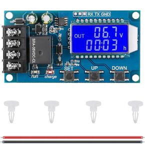 XY-L10A Module Lithium Battery Charge Controller, LCD Display, Overcharge Protection Switch DC 6~60V Protection Board Module with 24AWG Cable