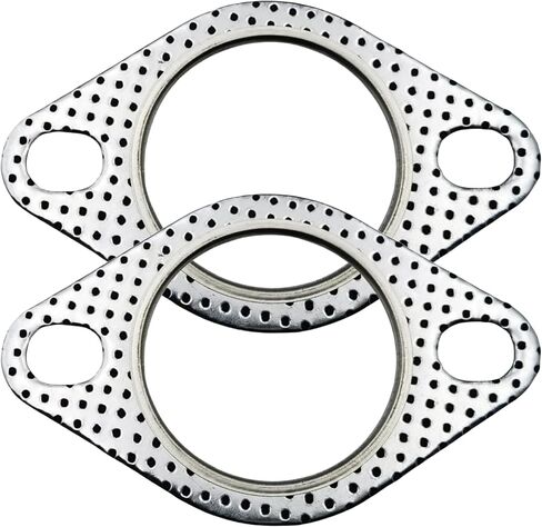 2-Pack High-Temperature Exhaust Flange Gaskets Durable Flat Muffler Donut Seal Rings, Fireproof 2-Bolt Automotive Replacement Parts (2.5inches) in Saudi Arabia