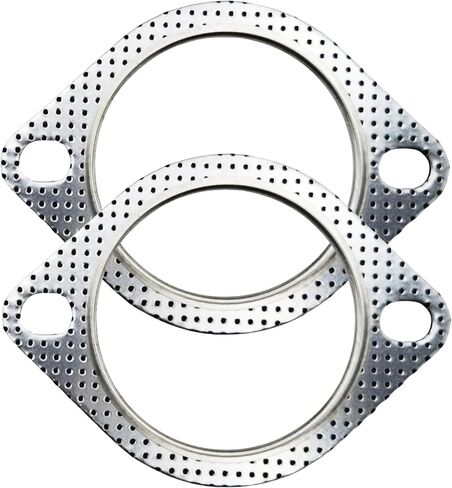 2-Pack High-Temperature Exhaust Flange Gaskets Durable Flat Muffler Donut Seal Rings, Fireproof 2-Bolt Automotive Replacement Parts (2.5inches) in Saudi Arabia