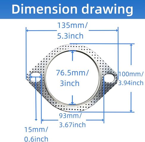 2-Pack High-Temperature Exhaust Flange Gaskets Durable Flat Muffler Donut Seal Rings, Fireproof 2-Bolt Automotive Replacement Parts (2.5inches) in Saudi Arabia