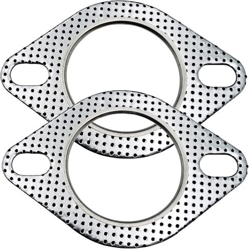 2-Pack High-Temperature Exhaust Flange Gaskets Durable Flat Muffler Donut Seal Rings, Fireproof 2-Bolt Automotive Replacement Parts (2.5inches) in Saudi Arabia