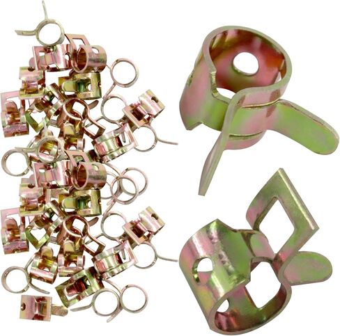 20Pcs 1/4Inch Spring Band Type Fuel Hose Clamps, 6mm Silicone Vacuum Hose Pipe Clamp Fasteners, Water Pipe Air Tube Clamps, Fit 6.5-7.1mm OD Hose in Kuwait