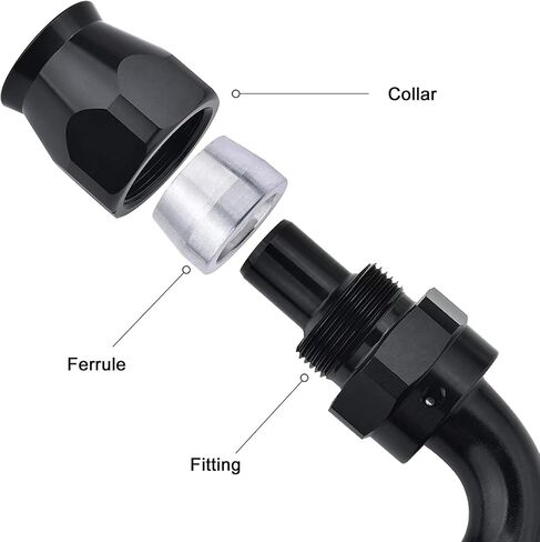 EVIL ENERGY 6AN PTFE Hose End Fitting 180 Degree Black for PTFE Hose Only in Saudi Arabia