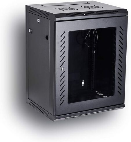 KENUCO 9U Wall Mount Rack Server Cabinet Data Network Enclosure 19-Inch Server Network Rack with Locking Glass Door 16-Inches Deep (Black 9U) in Saudi Arabia