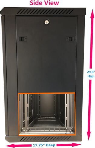 KENUCO 9U Wall Mount Rack Server Cabinet Data Network Enclosure 19-Inch Server Network Rack with Locking Glass Door 16-Inches Deep (Black 9U) in Saudi Arabia