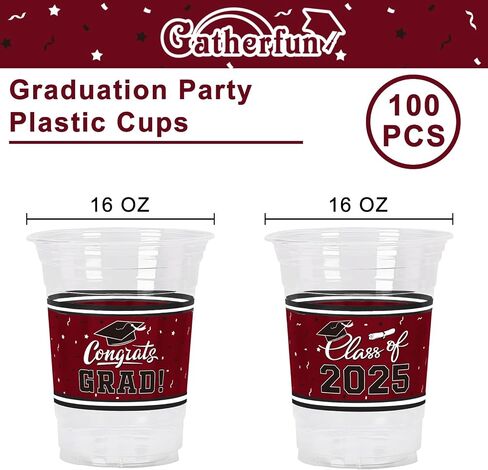 Gatherfun 100 Pcs 16oz Football Plastic Cups - Football Parties and Tailgate Events, Disposable & Convenient - Ideal Party Supplies & Party Favors for Football Themed Birthdays in Saudi Arabia