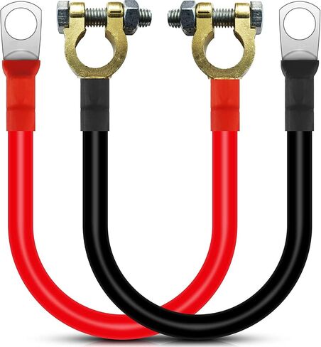 كابل عاكس بطارية 30 سم مع محطات ، 12V-24V ، 25 مم ، 3AWG (الحد الأقصى 125A) ، بطارية تلقائية تؤدي إلى اللون الأحمر والأسود للشاحنة ، دراجة نارية ، الطاقة الشمسية ، RV ، البحرية in Kuwait