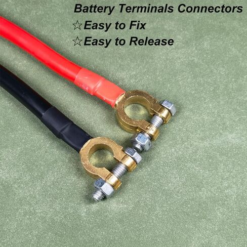 كابل عاكس بطارية 30 سم مع محطات ، 12V-24V ، 25 مم ، 3AWG (الحد الأقصى 125A) ، بطارية تلقائية تؤدي إلى اللون الأحمر والأسود للشاحنة ، دراجة نارية ، الطاقة الشمسية ، RV ، البحرية in Kuwait