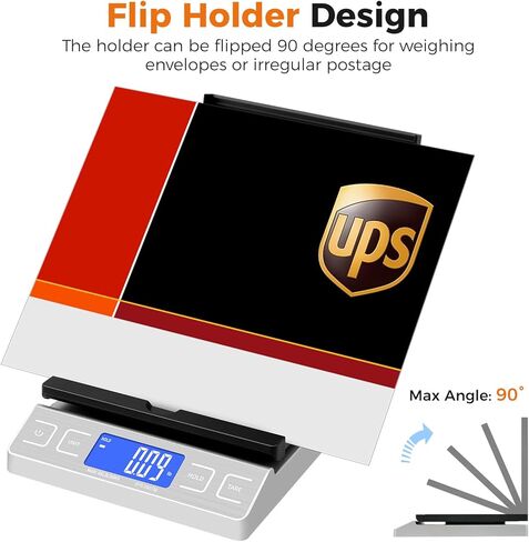Digital Shipping Postal Scale, Mail Scale with Envelope Flip Holder, 66lb/0.1oz Postage Scale for Package, Small Business, Post Office, Hold&Tare Function, Battery&Type-C Charging Cable - Black in Kuwait
