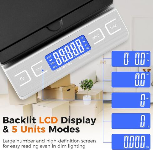 Digital Shipping Postal Scale, Mail Scale with Envelope Flip Holder, 66lb/0.1oz Postage Scale for Package, Small Business, Post Office, Hold&Tare Function, Battery&Type-C Charging Cable - Black in Kuwait