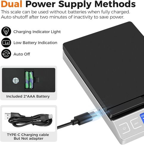 Digital Shipping Postal Scale, Mail Scale with Envelope Flip Holder, 66lb/0.1oz Postage Scale for Package, Small Business, Post Office, Hold&Tare Function, Battery&Type-C Charging Cable - Black in Kuwait