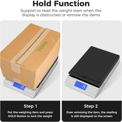 Digital Shipping Postal Scale, Mail Scale with Envelope Flip Holder, 66lb/0.1oz Postage Scale for Package, Small Business, Post Office, Hold&Tare Function, Battery&Type-C Charging Cable - Black in Kuwait