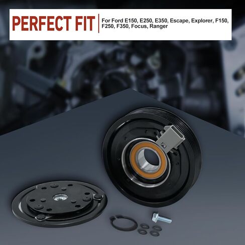 AC Compressor Clutch Kit compatible with Ford F150 F250 1989-1995 F350 2002-2007 E150 E350 1989-1996 E250 1990-1996 Explorer 1991-2001 Escape 2001-2004 Focus 2003-2007 Ranger 1989-2011 in Saudi Arabia