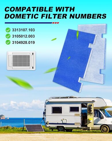 AutoEC MERV 6 Rated RV AC Filter Replacements Compatible with Dometic 3313107.103 & 3105012.003 & 3104928.019, 14" X 7.5" RV Air Filters, RV Air Conditioner Filters Excellent Air Permeability 4PACK in Kuwait