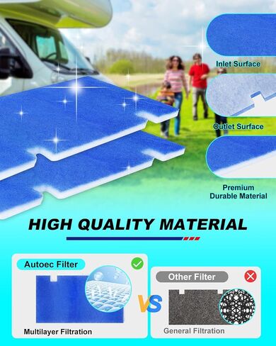 AutoEC MERV 6 Rated RV AC Filter Replacements Compatible with Dometic 3313107.103 & 3105012.003 & 3104928.019, 14" X 7.5" RV Air Filters, RV Air Conditioner Filters Excellent Air Permeability 4PACK in Kuwait