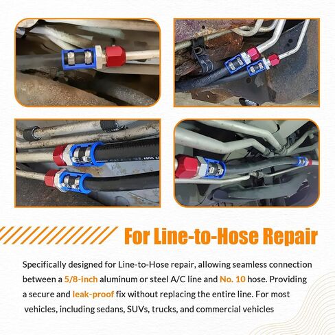 800-670 A/C Line Splice Kit for 5/8" Line With No.10 Hose 24 Inches, Air Conditioning Repair Splice Connector Kit, Universal Fit for 5/8" Line to Hose Repair in Saudi Arabia