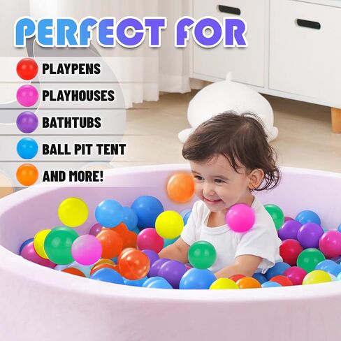 Ball Pit Balls 170 Count, 2.2in BPA Free Crush Proof Plastic Balls, Colorful Play Balls for Toddlers, Kids' Pool, Playpen, Play Tent (Purple) in Kuwait