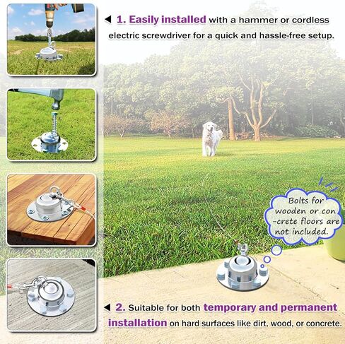 360 ° دوار الكلب ربطة عنق حصة مرساة الكلب - 2025 ترقية - حصة ساحة الكلب الفولاذ المقاوم للصدأ الشاق للكلاب صغيرة إلى كبيرة 6 أجهزة كمبيوتر Tethers يحتفظ 1500 رطل من قوة السحب كبيرة لتبريد التخييم في الهواء الطلق in Kuwait