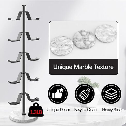 Controller Holder with Marble Base, 4 Tiers Controller Stand with Cable Organizer Desk Universal Organizer for All Switch Pro Crontroller Gaming Accessories, Black in Saudi Arabia