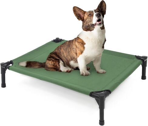 Garnpet Elevated Dog Bed for Large Dogs, Raised Dog Cot Fits Up to 120 LBs, Heavy Duty Pet Cots with Durable Supportive Teslin Recyclable Washable Mesh, Indoor & Outdoor Pet Bed, Dark Grey in Kuwait