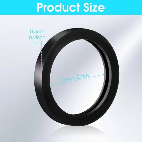 Xindojuz 10 pcs يمكن للغاز الغاز استبدال حشيات مطاطية ، يمكن لجيري حشيات غشات الوقود أختام غسالة حشية Spout Spout حلقات الإغلاق استبدال غازات الغاز متوافقة مع معظم الغازات التي تنبعث (جولة سوداء) in Kuwait