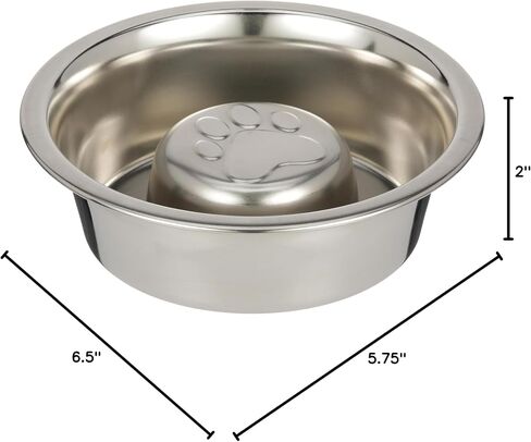 وعاء تغذية بطيء من الفولاذ المقاوم للصدأ من شركة Neat Pet Brands للكلاب والقطط - يناسب مغذيات أكثر إتقانًا وغيرها من المغذيات المرتفعة (3/4 كوب) in Kuwait