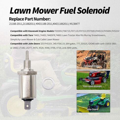 21188-2011 Carburetor Fuel Shut Off Solenoid Replacement for John Deere/Kawasaki Replaces M138477 211882011 X475 Mower in Kuwait