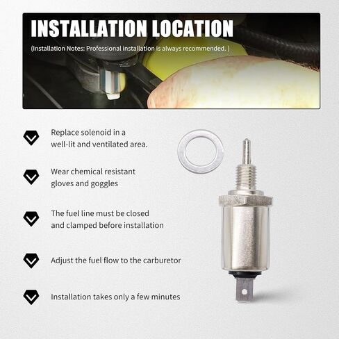 21188-2011 Carburetor Fuel Shut Off Solenoid Replacement for John Deere/Kawasaki Replaces M138477 211882011 X475 Mower in Kuwait