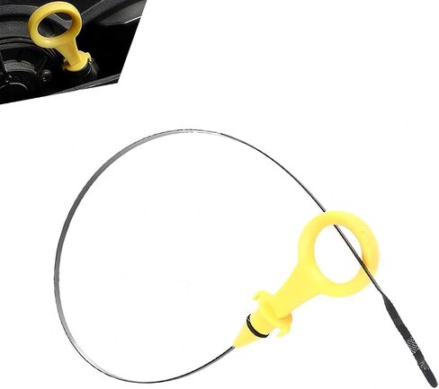 1 PC Car Engine Oil Dipstick, Total Length 60.8 cm Ruler Length 51.4 cm Width 3.8 cm Height 2 cm Oil Level Detection Steel Ruler, OEM #06J115611F/06H-115-611E, for Passat Tiguan Audi (Yellow) in Saudi Arabia
