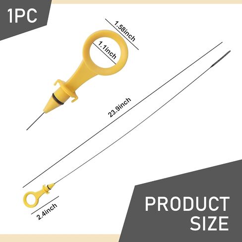 1 PC Car Engine Oil Dipstick, Total Length 60.8 cm Ruler Length 51.4 cm Width 3.8 cm Height 2 cm Oil Level Detection Steel Ruler, OEM #06J115611F/06H-115-611E, for Passat Tiguan Audi (Yellow) in Saudi Arabia