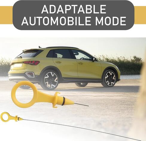 1 PC Car Engine Oil Dipstick, Total Length 60.8 cm Ruler Length 51.4 cm Width 3.8 cm Height 2 cm Oil Level Detection Steel Ruler, OEM #06J115611F/06H-115-611E, for Passat Tiguan Audi (Yellow) in Saudi Arabia