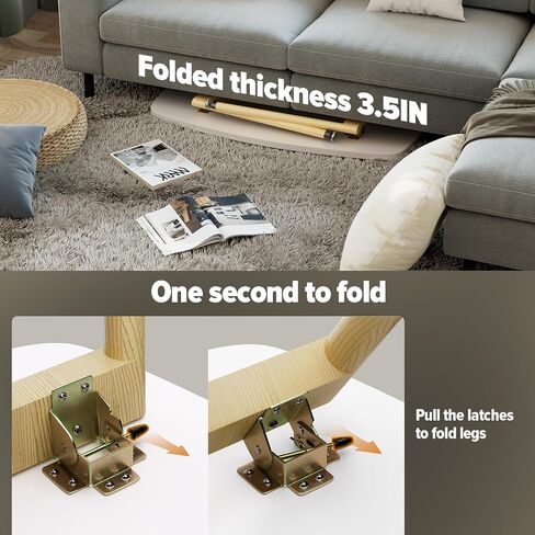 WOHOMO Folding Coffee Table White Small Coffee Tables for Living Room Portable Simple Modern Center Table for Small Spaces, No Assembly, 31.5 * 15.7 * 17.7IN, White Htp in Saudi Arabia