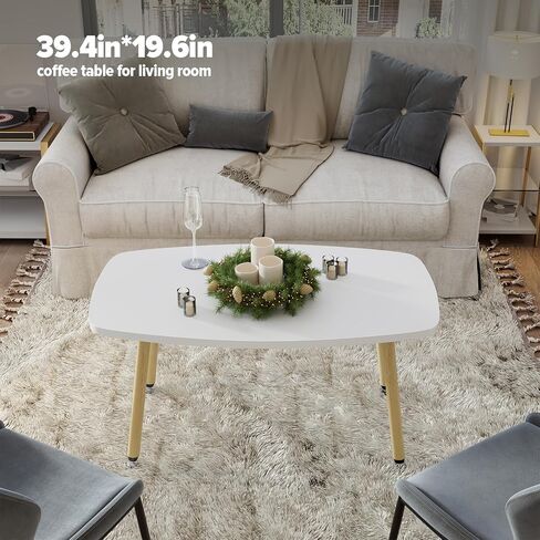 WOHOMO Folding Coffee Table White Small Coffee Tables for Living Room Portable Simple Modern Center Table for Small Spaces, No Assembly, 31.5 * 15.7 * 17.7IN, White Htp in Saudi Arabia