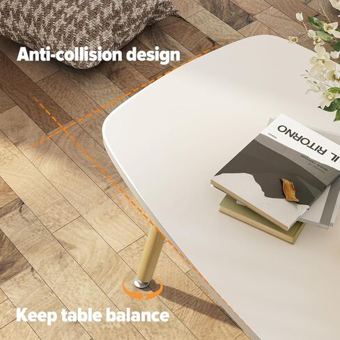 WOHOMO Folding Coffee Table White Small Coffee Tables for Living Room Portable Simple Modern Center Table for Small Spaces, No Assembly, 31.5 * 15.7 * 17.7IN, White Htp in Saudi Arabia