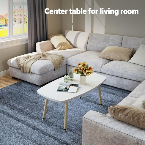 WOHOMO Folding Coffee Table White Small Coffee Tables for Living Room Portable Simple Modern Center Table for Small Spaces, No Assembly, 31.5 * 15.7 * 17.7IN, White Htp in Saudi Arabia