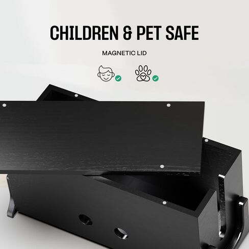 Extra Large Cable Management Box Wood Cord Organizer Box - Cable Box Organizer Cord Box Hider - Power Strip Box Hider Cable Storage Box for Office, TV Wires, Desk Cord Organizer (Solid Acacia) in Kuwait