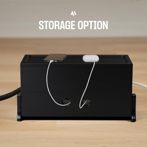 Extra Large Cable Management Box Wood Cord Organizer Box - Cable Box Organizer Cord Box Hider - Power Strip Box Hider Cable Storage Box for Office, TV Wires, Desk Cord Organizer (Solid Acacia) in Kuwait