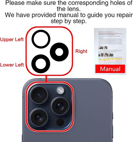 قطعتان بديلتان لعدسة الكاميرا الخلفية ASDAWN زجاجية لهاتف iPhone 13 Pro Max و13 Pro مع لاصق مثبت مسبقًا + مجموعة أدوات إصلاح + دليل التثبيت in Saudi Arabia