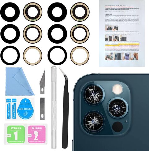 قطعتان بديلتان لعدسة الكاميرا الخلفية ASDAWN زجاجية لهاتف iPhone 13 Pro Max و13 Pro مع لاصق مثبت مسبقًا + مجموعة أدوات إصلاح + دليل التثبيت in Saudi Arabia