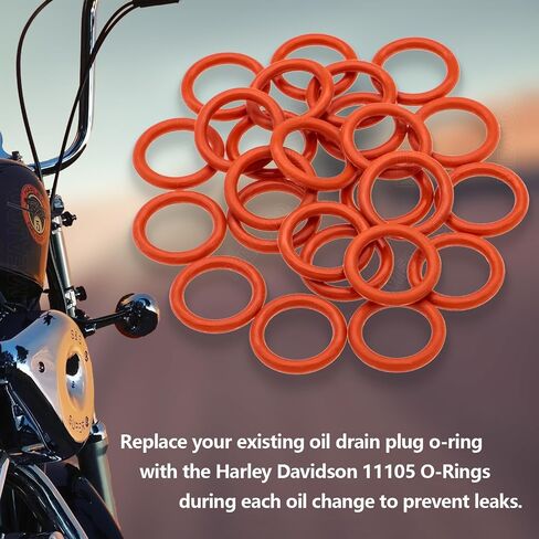 25pcs #11105 O-Ring استبدال لـ Harley Davidson Pump Cap/Transmission Drain Slop O-Ring (Orange) in Kuwait